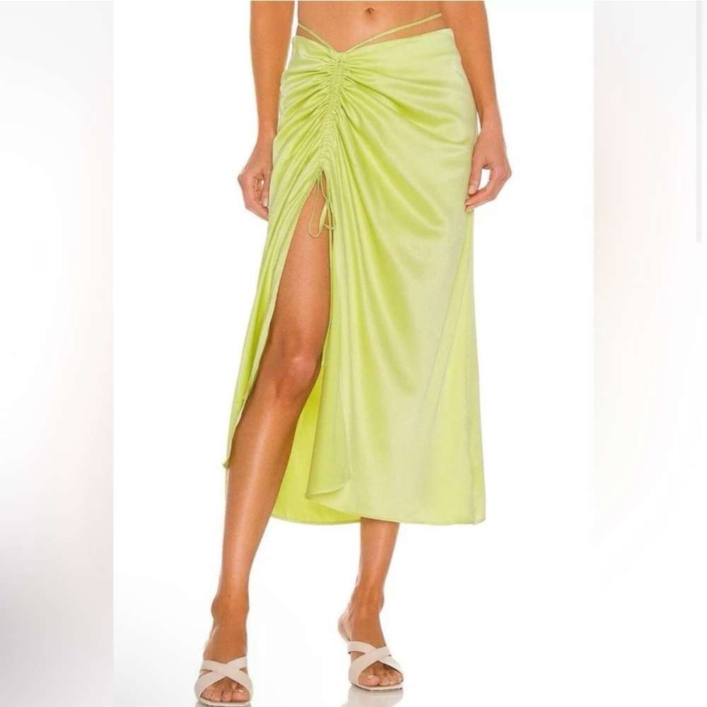 Lime Green Ruched Women's Skirt